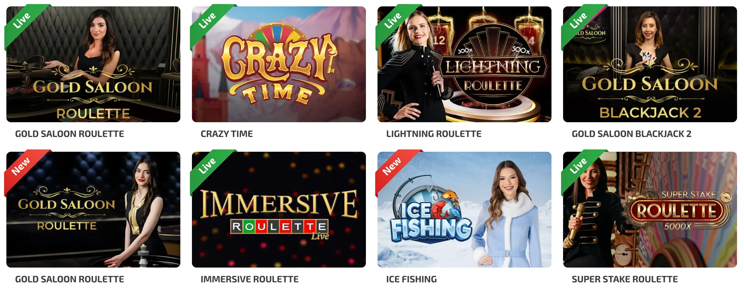 Živé kasínové hry v Boaboa